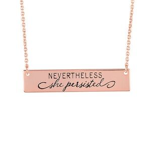 Authentic Origami Owl Rose Gold “NEVERTHELESS she persisted” necklace